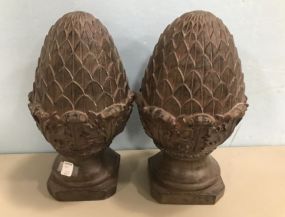 Pair of Resin Decor Acorn Statues