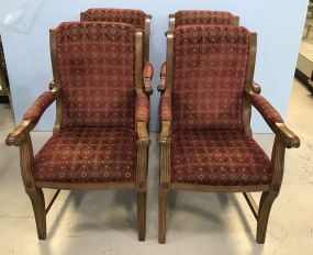Four Modern French Style Large Arm Chairs