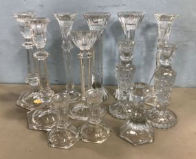 Assorted Group of Crystal and Glass Candle Holders