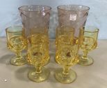 Depression Era Style Yellow and Pink Glassware