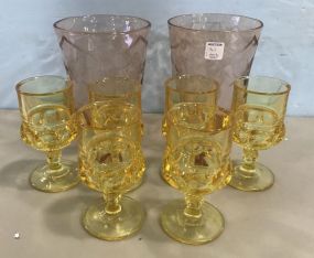 Depression Era Style Yellow and Pink Glassware