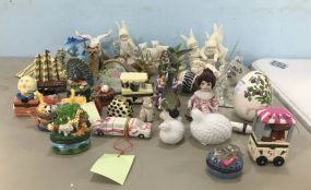 Group of Collectible Figurines and Trinket Boxes