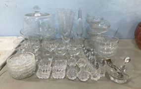 Group of Clear Glass Serving Pieces