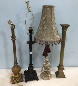 Four Decorative Pole Table Lamps