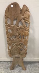 Carved Tribal Wood Decor Plaque