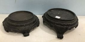Two Ornate Metal Oriental Style Stands