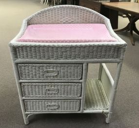 White Wicker Changing Table