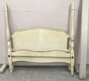 French Provincial Painted White Four Poster Bed