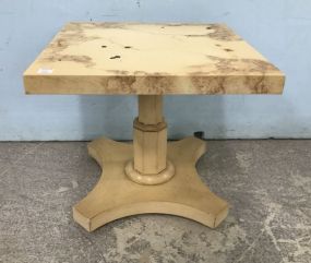 Circa 1950's White and Faux Marble Side Table