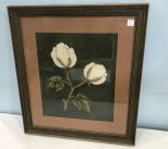 Framed Magnolia Needle Point Artwork