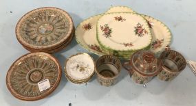 J. Fyer & Son England Sandwich Plate, Thousand Faces Small Plates, 1800's Limoges Butter Dishes
