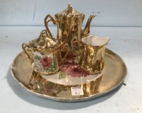 Gold Painted Porcelain Tea Set
