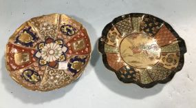 Pair of Imari Hand Painted Shallow Bowls