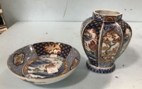 Two Imari Vase and Bowl