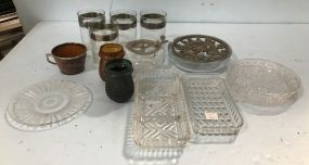 Collection of Vintage Pressed Glass and Red Glass