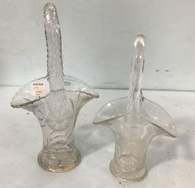 Two Clear Glass Baskets