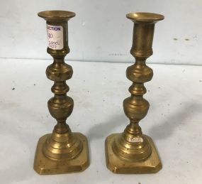 Pair of Antique Brass Candle Sticks