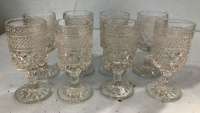 8 Glass Pressed Glass Cups