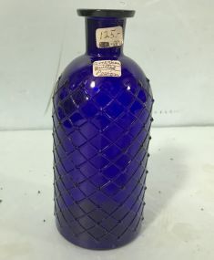 American Quilted Poison Cobalt Bottle