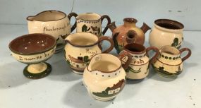 Nine Torquay Motto Ware Pottery