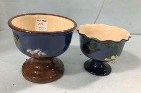 Two Torquay King Fisher Blue Bowls