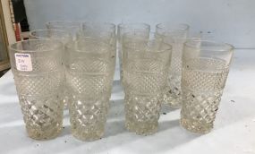 12 Pressed Glass Cups