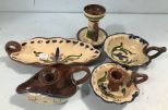 Torquay Pottery Candle Holders and Dish