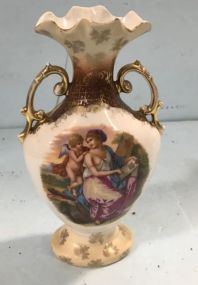 Hand Painted Cupid Vase