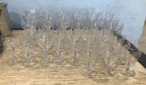 Group of Etched Glass Stemware