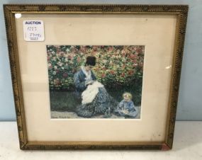 Replica Print of Lady and Child by Claude Monet