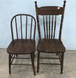 Bent Wood Chair and Pressed Back Chair