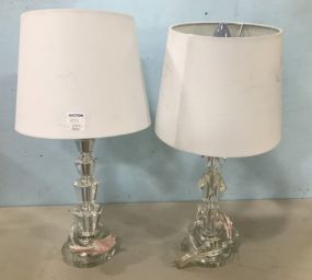 Pair of Small Faux Glass Style Table Lamps