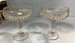 Matching Pair Pressed Glass Candy Dishes