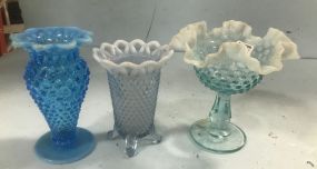 Three Fenton Glass Vases