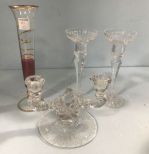 Vase, and Candle Holders