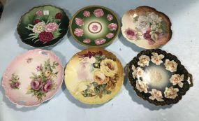 Six Assorted Hand Painted Plates
