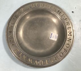 Turn of the Century Pewter Child's Plate