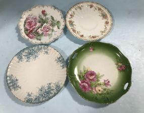 Four Assorted Hand Painted Plates