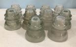 10 Vintage Glass Insulators