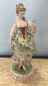 Hand Painted Porcelain Lady Figurine