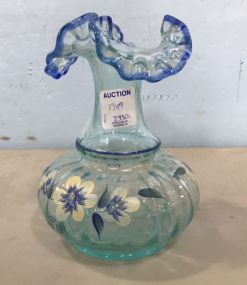 Hand Painted Fenton Glass Vase