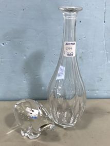 Baccarat Glass Decanter and Spode Glass Paper Weight