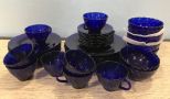 France Arcoroc Cobalt Blue Glass Set