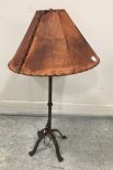 Modern Tole Lamp with Leather Shade