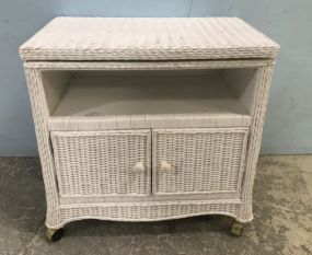 White Wicker Multi Purpose Stand