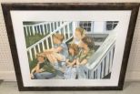 Watercolor of Family on Porch Steps by Dee Dee Baker