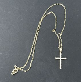 14 k Plated Cross Necklace