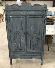 Painted Depression Era Double Door Wardrobe