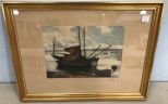 Framed Sail Boat Print by L. Callov