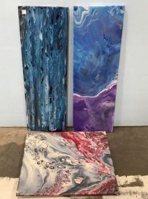 Three Dip Abstract Paintings
